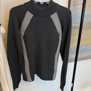 Armani Black and Gray Knit Sweater